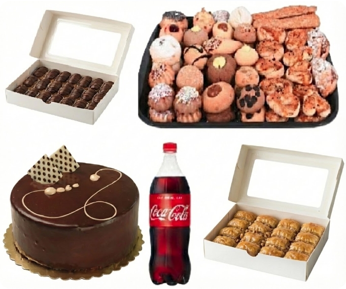 1 Adet 4-6 Kişilik Çikolatalı Yaş Pasta Dahil 5'li Menü