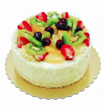 4 kişilik yuvarlak karışık meyveli pasta